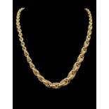 14K GOLD GRADUATED FANCY LINK CHAIN, 44cms long, stamped '585', 19.8gms Provenance: deceased