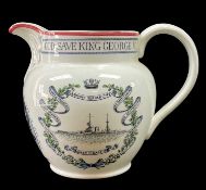 GREAT WAR JUG by Collingwood Bros. Ltd, St Georges Works, Longton, transfer printed with Admiral Sir