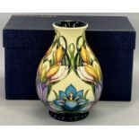 MOORCROFT SPRING 'PEARL' VASE by Phillip Gibson, of baluster form, 20cms H with box