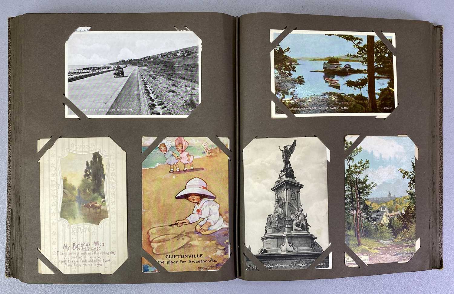 TWO ALBUMS CONTAINING VINTAGE BRITISH POSTCARDS - Foreign and Channel Islands, over 270 in total - Image 7 of 7
