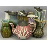 VICTORIAN MOULDED POTTERY JUGS - a collection including Jones & Walley, Beech & Hancock, Havelock,