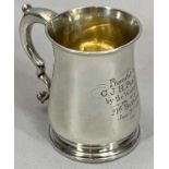 GEORGE II SILVER TANKARD - Exeter 1737, Maker probably William Parry, of baluster form on a