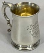 GEORGE II SILVER TANKARD - Exeter 1737, Maker probably William Parry, of baluster form on a