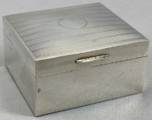 HALLMARKED SILVER CIGARETTE BOX - London 1925, the hinged cover with machine engraved decoration,