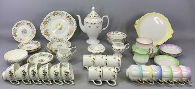 COALPORT 'STRANGE ORCHID' TEA SERVICE, 21 pieces and Crown Staffordshire 'Wentworth' coffee service,
