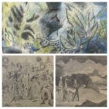 HELEN STEINTHALL (British 1911 - 1991) paintings (3) - pastel sketch, monogrammed lower right, 27.