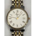 TISSOT WRISTWATCH CIRCA 2005 - 33mm bi-colour metal case and bracelet, white dial with roman