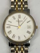 TISSOT WRISTWATCH CIRCA 2005 - 33mm bi-colour metal case and bracelet, white dial with roman