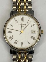 TISSOT WRISTWATCH CIRCA 2005 - 33mm bi-colour metal case and bracelet, white dial with roman
