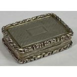 GEORGE IV SILVER VINAIGRETTE - Birmingham 1823, Maker John Bettridge, having raised borders