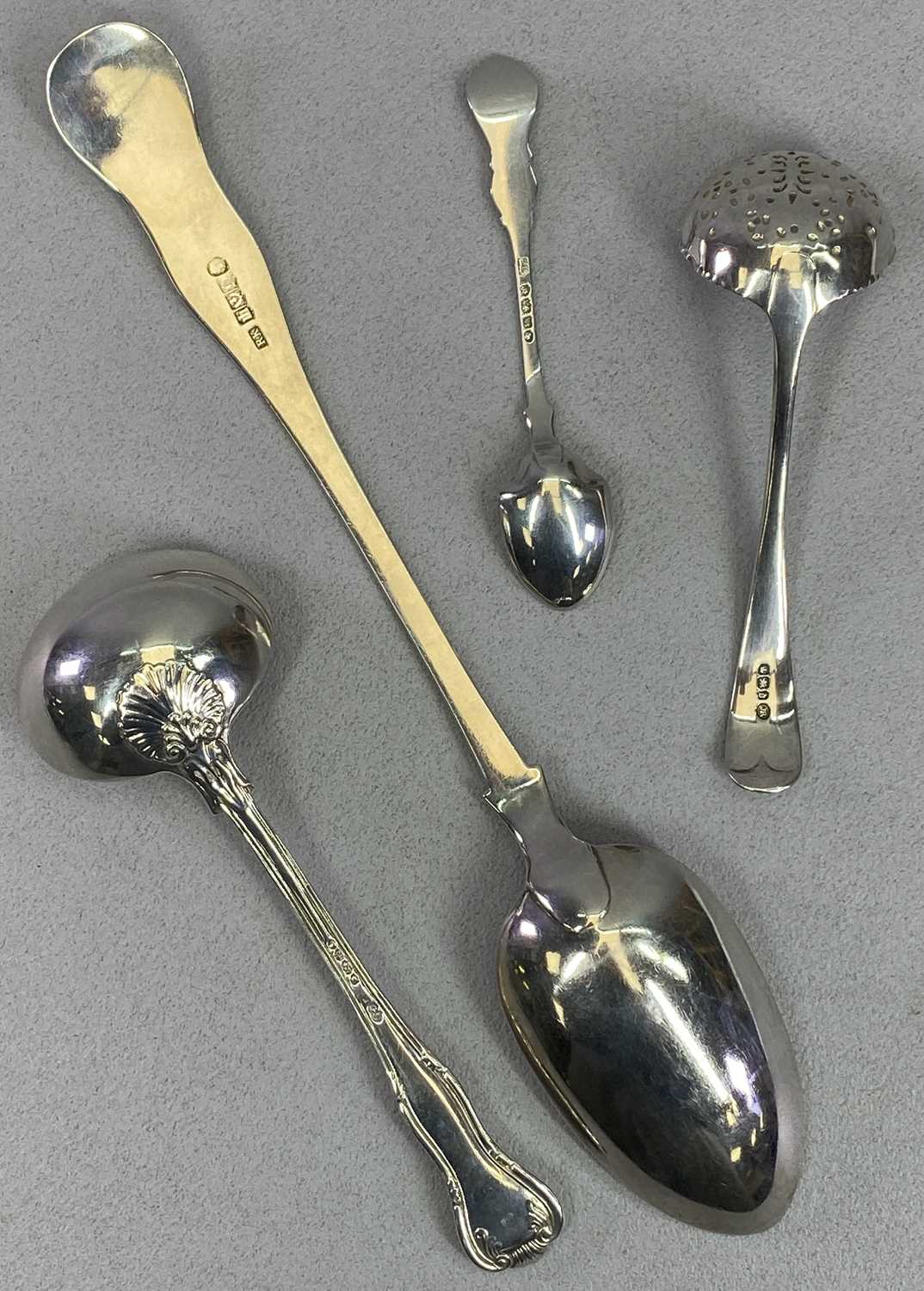HALLMARKED SILVER FLATWARE - 4 items to include a Kings pattern serving spoon, Edinburgh 1844, Maker - Image 2 of 2
