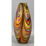 A MURANO 'MISSONI' TYPE GLASS RAINBOW VASE - of ovoid form, 30cms H