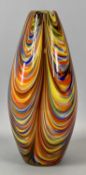 A MURANO 'MISSONI' TYPE GLASS RAINBOW VASE - of ovoid form, 30cms H