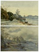 CONWY VIEW watercolour studies (2) to include S HEY - showing Conwy Castle and boats from the
