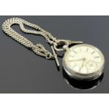 HALLMARKED SILVER POCKET WATCH - Chester 1891, the fusee movement signed 'R Carlisle, Kendal' and