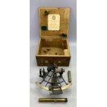 HOWSON & CO MONTREAL P409 SEXTANT - body with black finish and wooden handle, brass and silvered