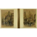 ROBERT RANDOLL French view watercolour studies (2) - one titled 'A picturesque quayside Arles