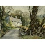 KEITH HALL pastel - titled verso 'Cottages Penmachno', signed and dated '08, 35.5 x 49cms