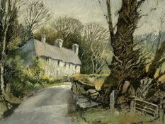 KEITH HALL pastel - titled verso 'Cottages Penmachno', signed and dated '08, 35.5 x 49cms