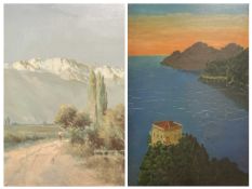 INDISTINCTLY SIGNED oils on board (2) - Mediterranean scenes, 32 x 20cms and 32 x 39cms