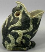 RARE DOULTON LAMBETH SPOON WARMER - modelled as a toad, moulded with two shades of green 'warts'