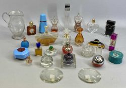 GLASSWARE - a collection of glass perfume bottles and some contents, late 20th century, with an