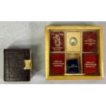 MINI LIBRARY - by David Bryce & Son Glasgow, four leather bound miniature books, Alphabet book and