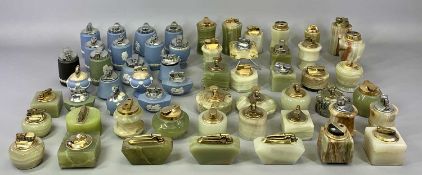 WEDGWOOD JASPER CAMEO TABLE LIGHTERS COLLECTION, approx 19, a collection of onyx table lighters,