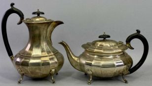 HALLMARKED SILVER TEAPOT & MATCHING COFFEE POT - Sheffield 1931, Maker Emile Viner, both segmented