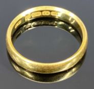 EDWARDIAN 22CT GOLD WEDDING BAND - Birmingham date letter for 1903, Size P, 4.7grms