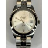 TISSOT 1853 PR50 WRISTWATCH - 35mm stainless steel case, silvered dial with hour batons and Arabic