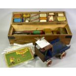 VINTAGE MECCANO SET - in original wooden box and a collection of original Meccano instruction