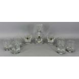 WATERFORD CRYSTAL, a Clarion decanter and stopper, 20cms H, with two matching old fashioned