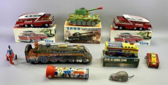 CHINESE TIN PLATE BATTERY OPERATED 'MYSTERY' ACTION BUS (2) - ME083 (boxed), a Chinese tin plate