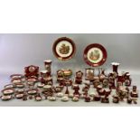 LIMOGES PORCELAIN CABINET PIECES - a collection including miniature furniture, teaware, vases,