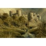 KEITH ANDREW original watercolour - titled verso 'Conwy Castle 2004', depicting a Gyffin River