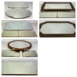 RETRO/VINTAGE WALL MIRRORS - oval with bevelled plate and chrome clips, 33 x 56cms, shaped