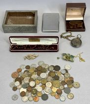 JEWELLERY, COINS & COLLECTABLES MIX - to include a cherry amber type bead necklace having 37 uniform