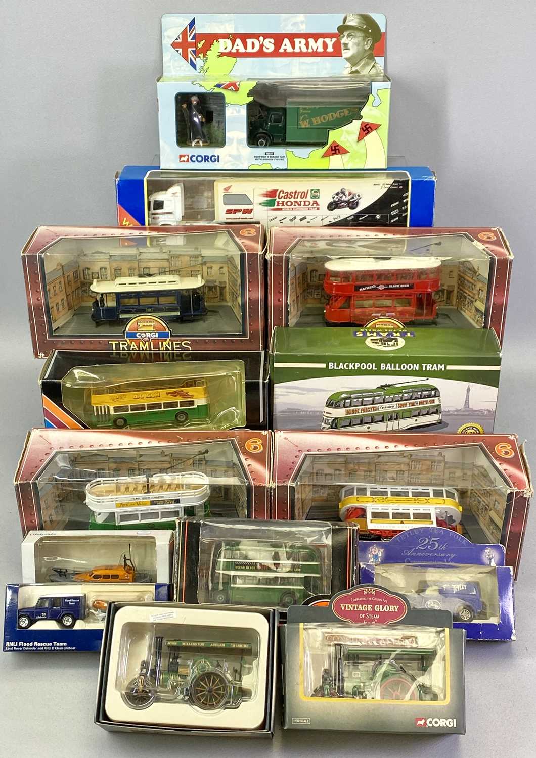 DIECAST VEHICLES to include boxed Corgi tramlines tram sets (4) - C992-1 Leeds City Transport,