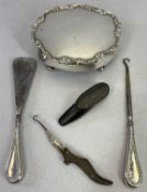 SMALL SILVER & OTHER LADY'S COLLECTABLES - 5 items to include an oval trinket box, Sheffield 1905,