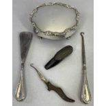 SMALL SILVER & OTHER LADY'S COLLECTABLES - 5 items to include an oval trinket box, Sheffield 1905,