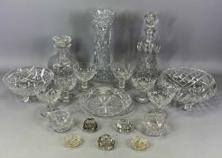 CUT GLASSWARE COLLECTION - including six Brierley Crystal sundae dishes, circular decanter with