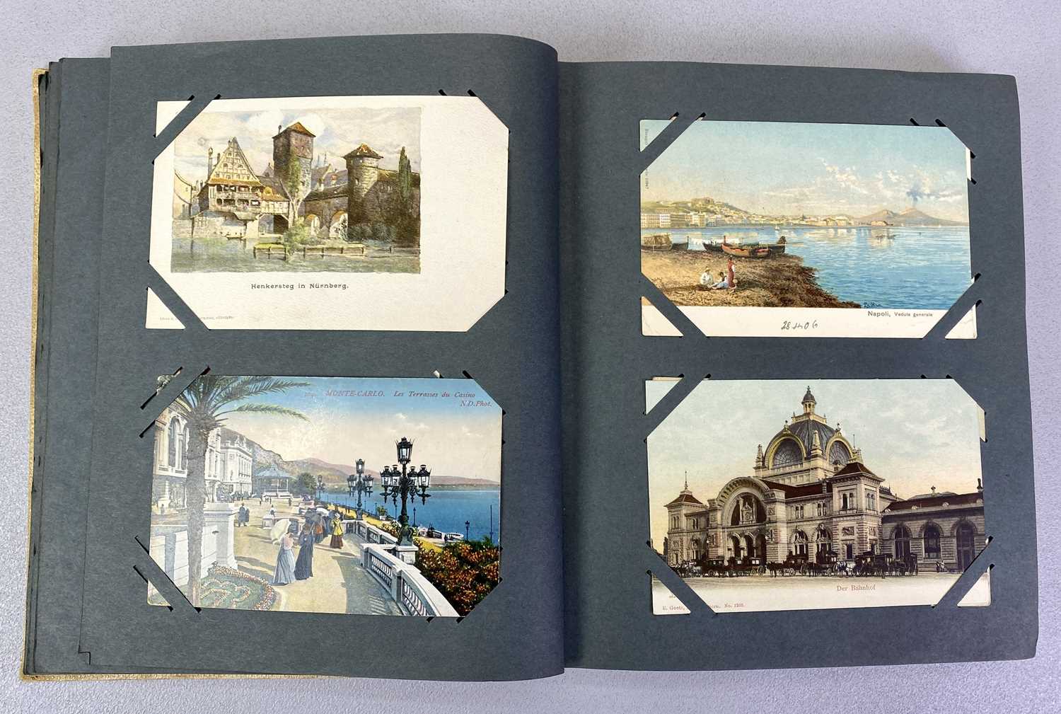 TWO ALBUMS CONTAINING VINTAGE BRITISH POSTCARDS - Foreign and Channel Islands, over 270 in total - Image 3 of 7