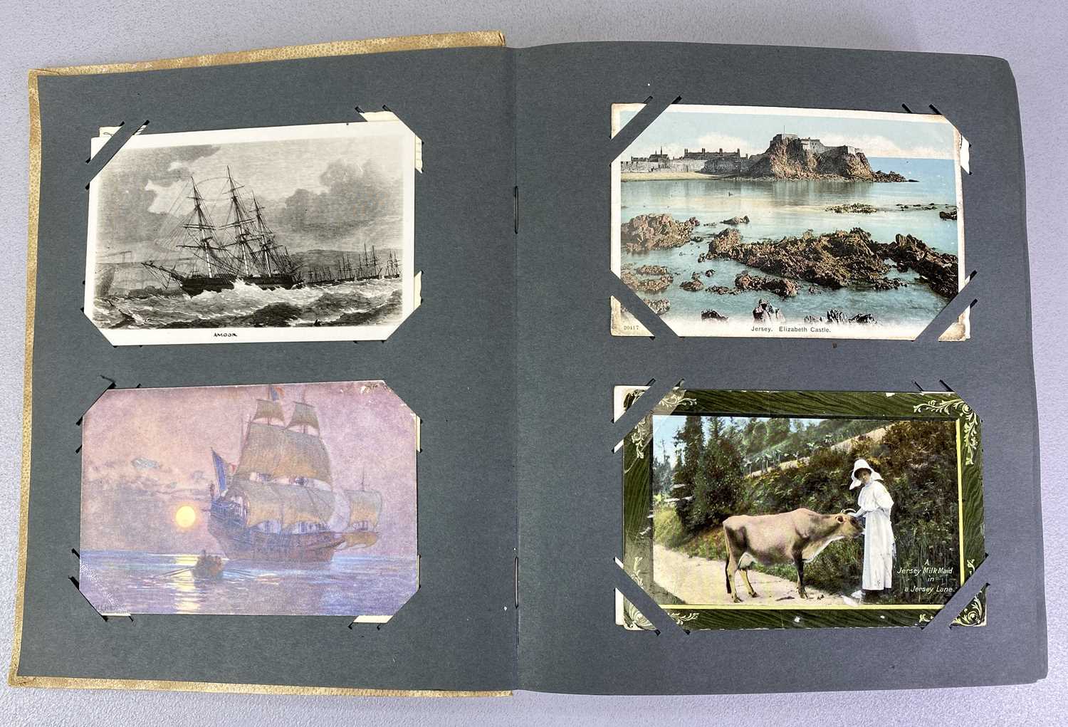 TWO ALBUMS CONTAINING VINTAGE BRITISH POSTCARDS - Foreign and Channel Islands, over 270 in total - Image 2 of 7