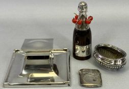 ENGLISH & CONTINENTAL SILVER GROUP - 4 items to include a loaded base desk top inkwell, Birmingham