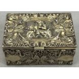 SILVER RING BOX - Birmingham 1903, Maker Levi & Salaman, having near all over embossed and