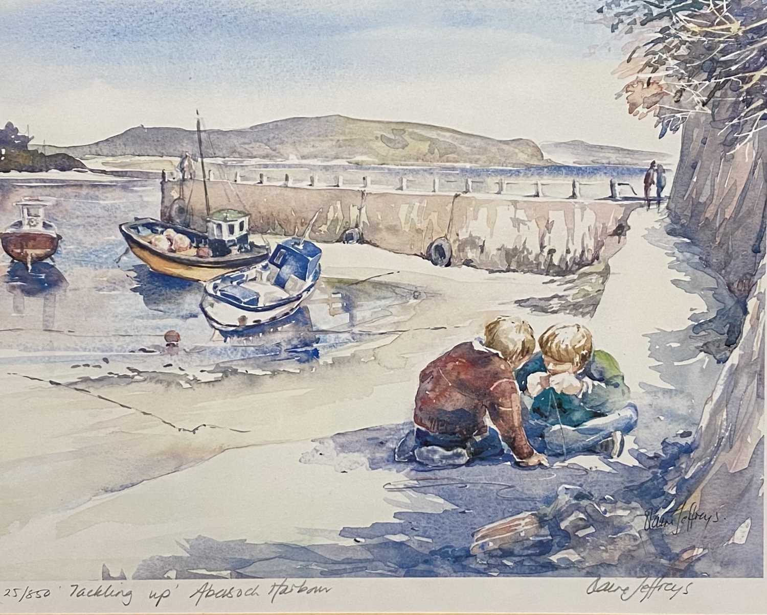 ELAINE JEFFREYS limited edition colour print (25/850) - 'Tackling Up Abersoch Harbour', signed, - Image 2 of 3