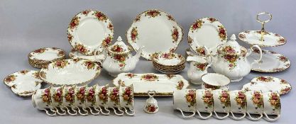 ROYAL ALBERT OLD COUNTRY ROSES TABLEWARE - including circular two-tier cakestand, tea and coffee pot
