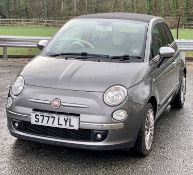 FIAT 500C LOUNGE CONVERTIBLE CAR - registration number S777 LYL, colour grey, 1242cc, 12 months MOT,