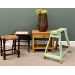 VINTAGE & OTHER FURNITURE ASSORTMENT - to include carpenter's type horse, barley twist string topped
